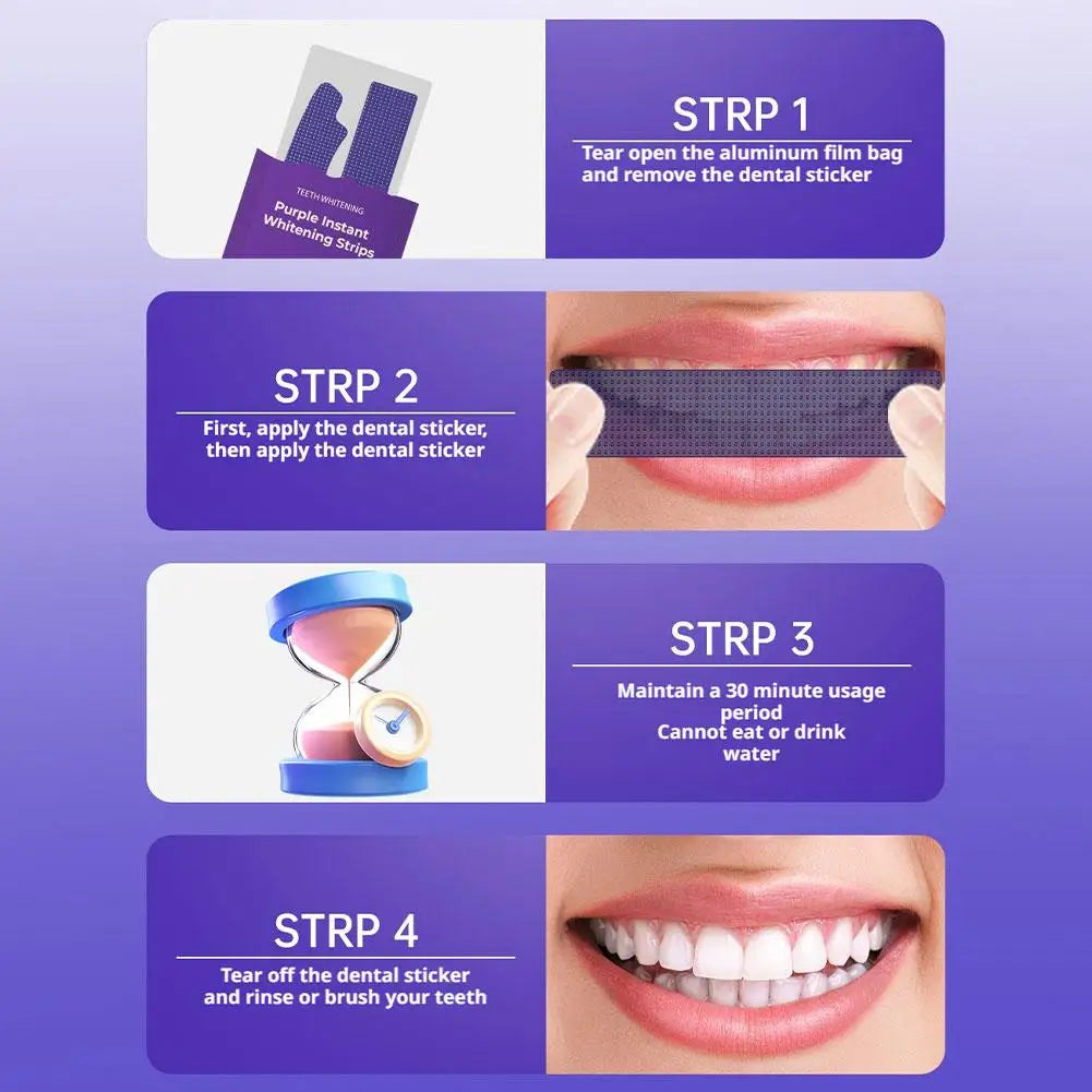 V34 Purple Teeth Whitening Strips